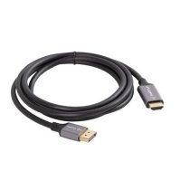 LANBERG DisplayPort (Male)-HDMI (Male) 1.8m 4K cable, black and silver (CA-DPHD-20CU-0018-BK)