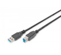 Digitus USB 3.0 Type A to B cable, 1.8m, stainless steel (St/St), soft polyurethane bag (AK-300115-018-S)