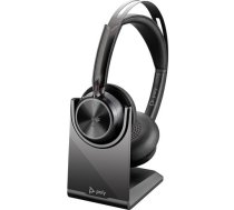 Poly Voyager Focus 2 Microsoft Teams Certified USB-C to USB-C Headset + USB-C/A Adapter + Charging Stand 9T9J6AA (9T9J6AA)