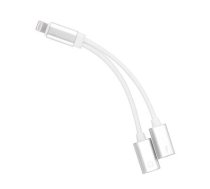 Adapter HF/audio + charging for iPhone Lightning 8-pin - Lightning 8-pin silver (5901737922748)