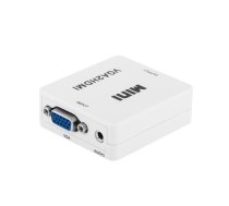 RoGer VGA to HDMI Video Signal Converter (+Audio), White (RO-VGA2HDMI-AUDIO-WH)