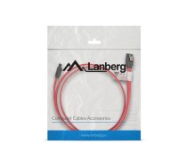 LANBERG CA-SASA-12CU-0050-R SATA DATA III 0.5M Cable Angled, Red (CA-SASA-12CU-0050-R)