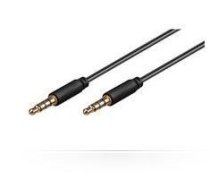 MicroConnect 3.5mm 4-pin 1m M-M Black Audio Cable, stereo AND Mic (IPOD012)