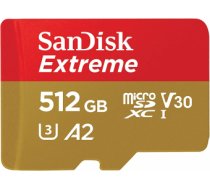 SANDISK Extreme Memory Card microSDXC 512GB + Adapter (SDSQXAV-512G-GN6MA)