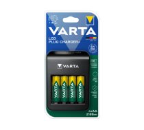 Varta Akku Universal Ladegerät, LCD Plug Charger inkl. Akkus, 4x Mignon, AA (57687 101 441)