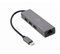 Gembird A-CMU3-LAN-01 USB-C Gigabit Network Adapter With 3-port USB 3.1 Hub (A-CMU3-LAN-01)