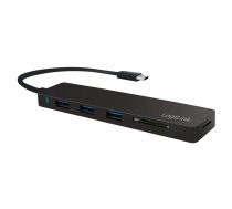 Logilink HUB ultra-slim USB-C 3-port with card reader  (UA0312)