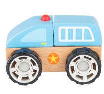 iWood Wooden Blocks Smal l Vehicle Police Car  (13020)