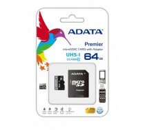 ADATA Micro SDXC 64GB 64GB MicroSDXC UHS Class 10 memory card (AUSDX64GUICL10-RA1)