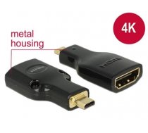 Delock Adapter High Speed HDMI with Ethernet – HDMI Micro-D male > HDMI-A female 4K black (65664)
