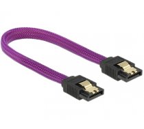 Delock SATA cable 6 Gbs 20 cm straight  straight metal purple Premium (83689)