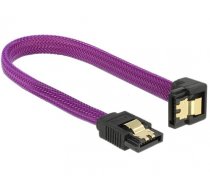 Delock SATA cable 6 Gbs 20 cm down  straight metal purple Premium (83694)