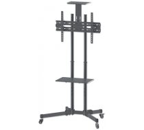 Manhattan TV & Monitor Mount, Trolley Stand, 1 screen, Screen Sizes: 37-65", Black, VESA 200x200 to 600x400mm, Max 40kg, LFD, Lifetime Warranty (461238)