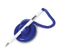 Lodīšu pildspalva FORPUS TABLE-PEN ar pašlipošu turētāju un izstiepjamu savienotājvadu, zils-balts korpuss, zila tinte (200-00395)