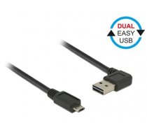 Delock Cable EASY-USB 2.0 Type-A male angled left / right > EASY-USB 2.0 Type Micro-B male black 0,5 m (85164)