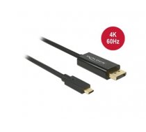 Delock Cable USB Type-C™ male > Displayport male (DP Alt Mode) 4K 60 Hz 2 m black (85256)