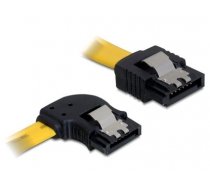 Delock Cable SATA 6 Gbs male straight  SATA male left angled 70 cm yellow metal (82826)