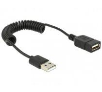Delock Extension Cable USB 2.0-A male  female coiled cable (83163)