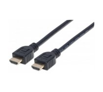 Manhattan HDMI Cable with Ethernet (CL3 rated, suitable for In-Wall use), 4K@60Hz (Premium High Speed), 2m, Male to Male, Black, Ultra HD 4k x 2k, In-Wall rated, Fully Shielded, Gold Plated C (353939)