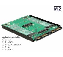 Delock 3.5″ Converter 2 x SATA 22 pin > Dualport 2 x M.2 / 2 x mSATA (62946)