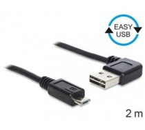 Delock Cable EASY-USB 2.0-A male leftright angled  USB 2.0 micro-B male 2 m (83383)
