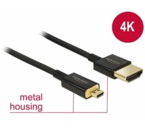 Delock Cable High Speed HDMI with Ethernet - HDMI-A male > HDMI Micro-D male 3D 4K 0.25 m Slim High Quality (85119)