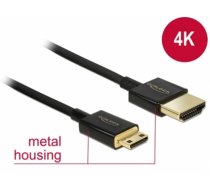 Delock Cable High Speed HDMI with Ethernet - HDMI-A male > HDMI Mini-C male 3D 4K 0.25 m Slim High Quality (85118)