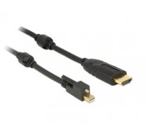 Delock Cable mini Displayport 1.2 male with screw  HDMI male 4K Active black 2 m (83730)