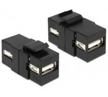 Delock Keystone module USB 2.0 A female  USB 2.0 A female black (86367)