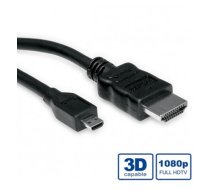 VALUE HDMI High Speed Cable + Ethernet, A - D, M/M, 2 m (11.99.5581)