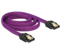 Delock SATA cable 6 Gbs 100 cm straight  straight metal purple Premium (83692)