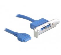 Delock Slot bracket USB 3.0 pin header 19 pin 1 x internal  2 x USB 3.0-A female external low profile (82976)
