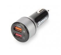 Ładowarka samochodowa Qualcomm Quick Charge 3.0, 2xUSB (3A/2.4A), czarno-srebrna (84103)