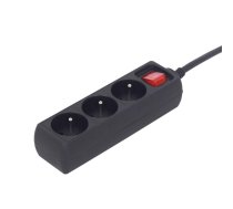 EnerGenie EG-PSU3F-01 UPS power strip, 3 FR sockets, 10 A, C14 plug, 0.6 m cable, black | EnerGenie (EG-PSU3F-01)