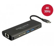 Delock USB Type-C™ 3.1 Docking Station HDMI 4K 30 Hz, Gigabit LAN and USB PD function (87721)
