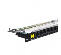 NetRack Patch panel 19'' 0,5U 24-porty Kat. 5e UTP Czarny (104-10) (104-10)