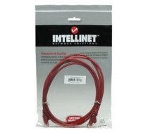 Intellinet Network Patch Cable, Cat6, 2m, Red, CCA, U/UTP, PVC, RJ45, Gold Plated Contacts, Snagless, Booted, Lifetime Warranty, Polybag (342162)