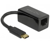 Delock Adapter SuperSpeed USB (USB 3.1 Gen 1) with USB Type-C™ male > Gigabit LAN 10/100/1000 Mbps compact black (65904)