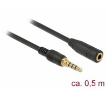 Delock Stereo Jack Extension Cable 3.5 mm 4 pin male to female 0.5 m black (85627)