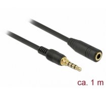 Delock Stereo Jack Extension Cable 3.5 mm 4 pin male to female 1 m black (85629)