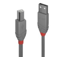 Lindy 3m USB 2.0 Type A to B Cable, Anthra Line, Grey (LIN36684)