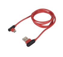Natec Prati, Angled USB Type C to Type A Cable 1m, Red | Natec | Prati | USB Type C | USB Type-A (NKA-1201)
