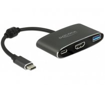 Delock Adapter USB Type-C™ male > HDMI female (DP Alt Mode) 4K 30 Hz + USB Type-A + USB Type-C™ PD (62991)