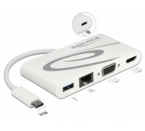 Delock USB Type-C™ 3.1 Docking Station HDMI 4K 30 Hz + VGA + LAN + USB PD (87731)