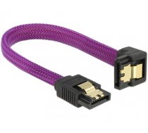 Delock SATA cable 6 Gbs 10 cm down  straight metal purple Premium (83693)