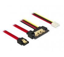 Delock Cable SATA 6 Gb/s 7 pin receptacle + Floppy 4 pin power female > SATA 22 pin receptacle straight metal 30 cm (85234)