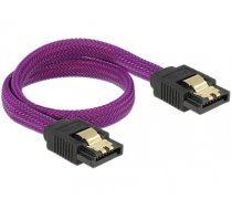 Delock SATA cable 6 Gbs 30 cm straight  straight metal purple Premium (83690)