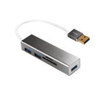 Hub USB 3.0 3 porty z czytnikiem kart  (UA0306)