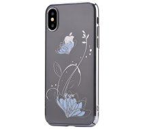 Devia Lotus Plastic Back Case With Swarovsky Crystals For Apple iPhone X / XS Silver (DEV-LOT-BC-IPHX-SI)