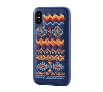 Devia Flower Embroidery Bohemian Silicone Back Case For Apple iPhone X / XS Blue (DEV-BOH-BC-IPHX-BL)